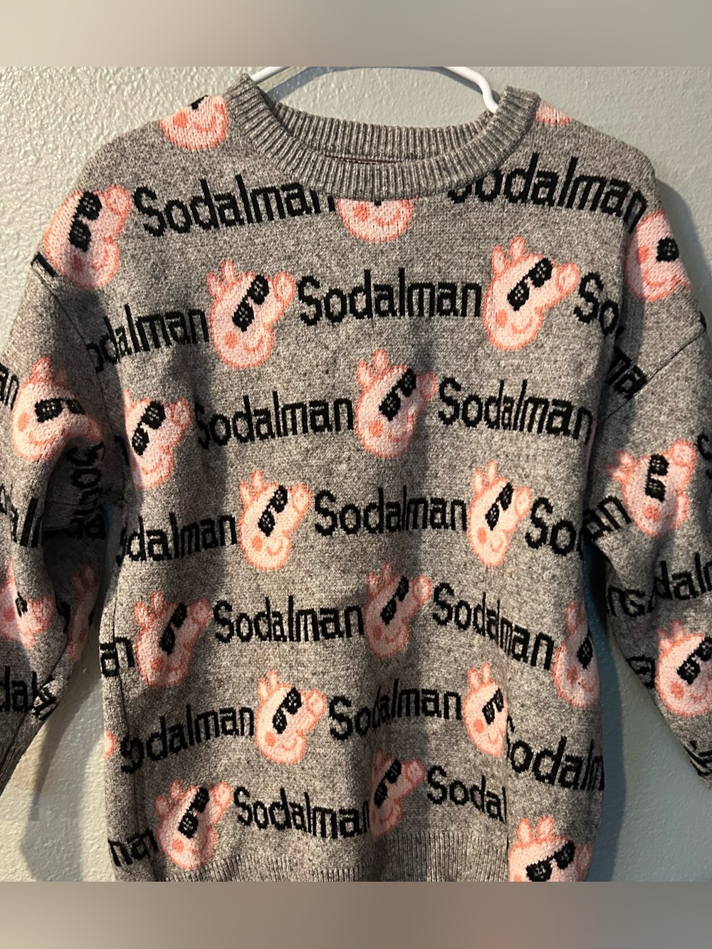 Sodalman Peppa Pig Sunglasses Graphic Knit Streetwear Sweater Oversized M/L